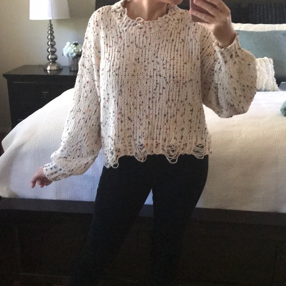 Cream Distressed Chenille Confetti - Picture 5 of 6